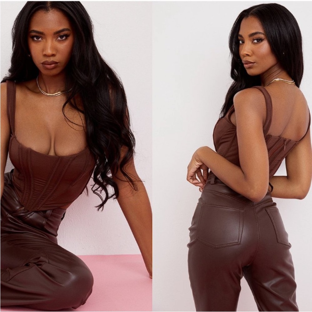 HOUSE OF CB 'Ninetta' Chocolate Mesh Corset NWOT size M - Picture 13 of 15